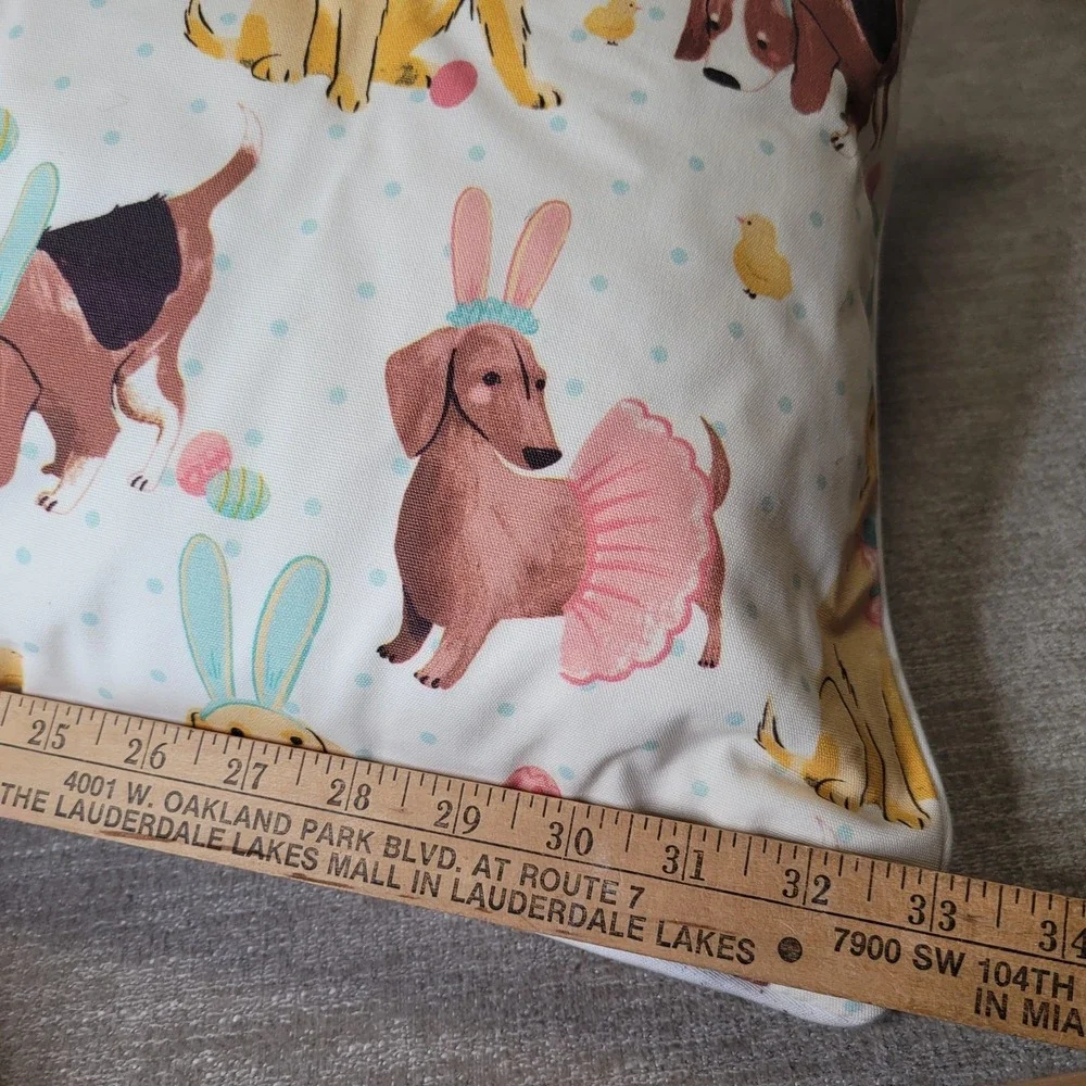 House‎ & Garden Spring Easter Dogs Dachshund Golden Basset Hound 12x33 Pillow